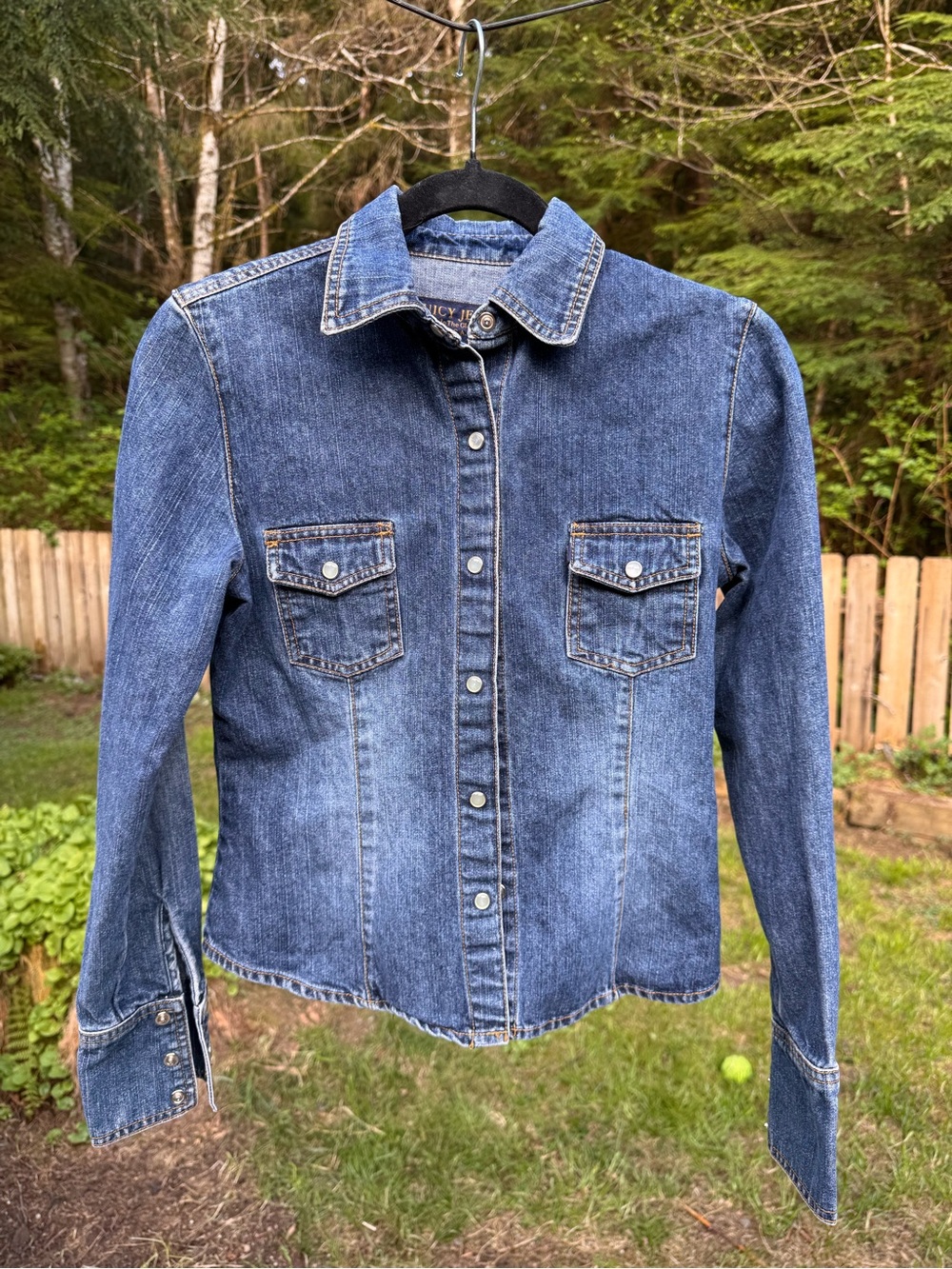Classic Blue Denim Button-Down Shirt Jacket